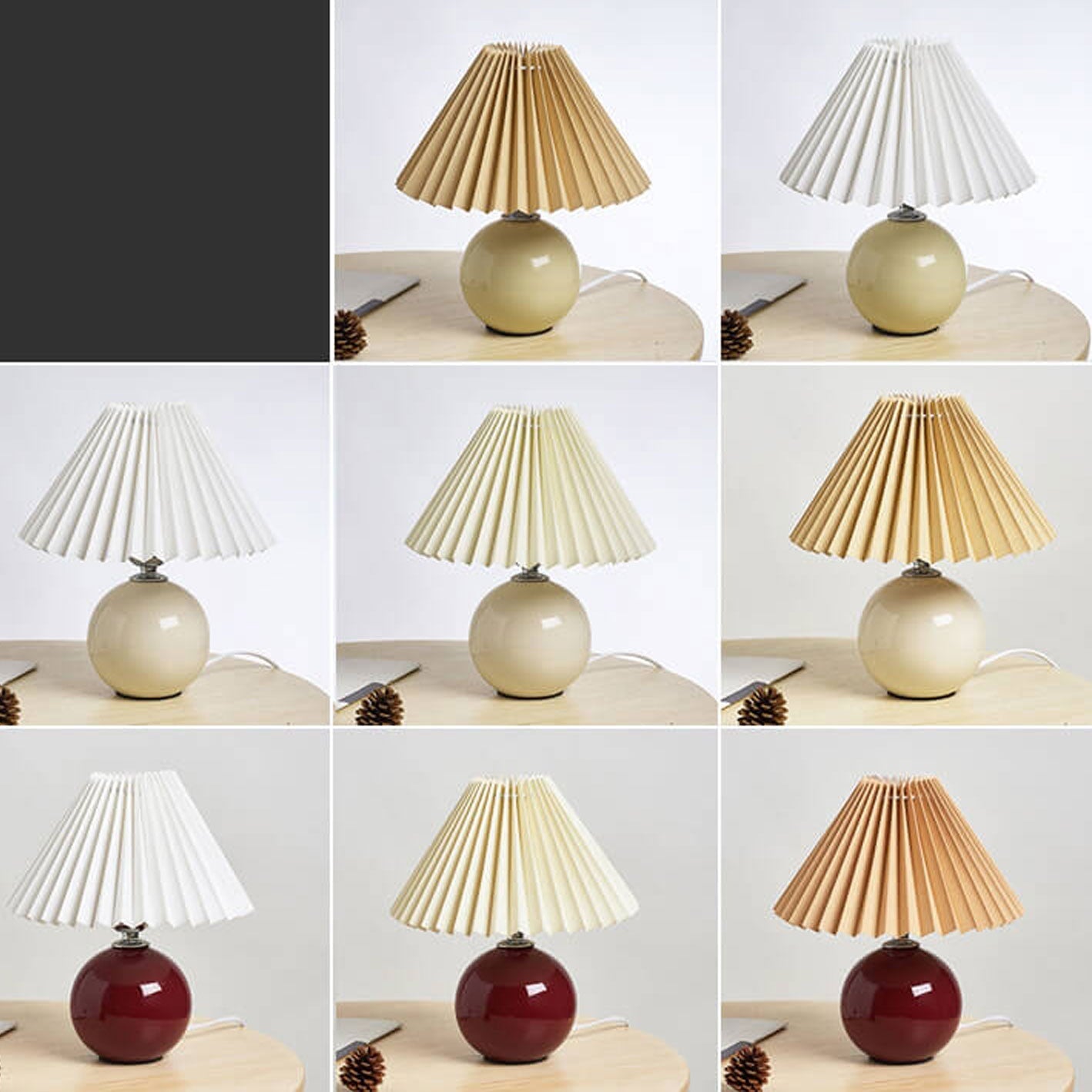 Lampe de table plissée Haionoris
