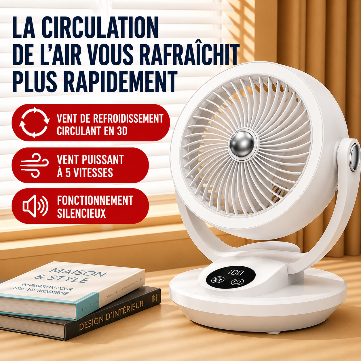 Ventilateur de bureau Félelalis