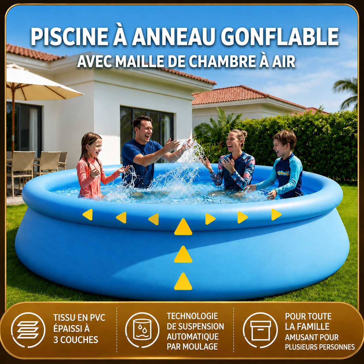 Piscine gonflable extérieure Gacieloris