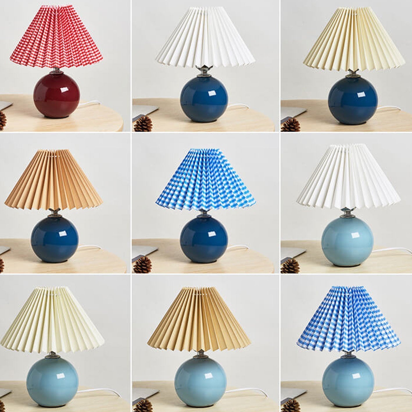 Lampe de table plissée Haionoris