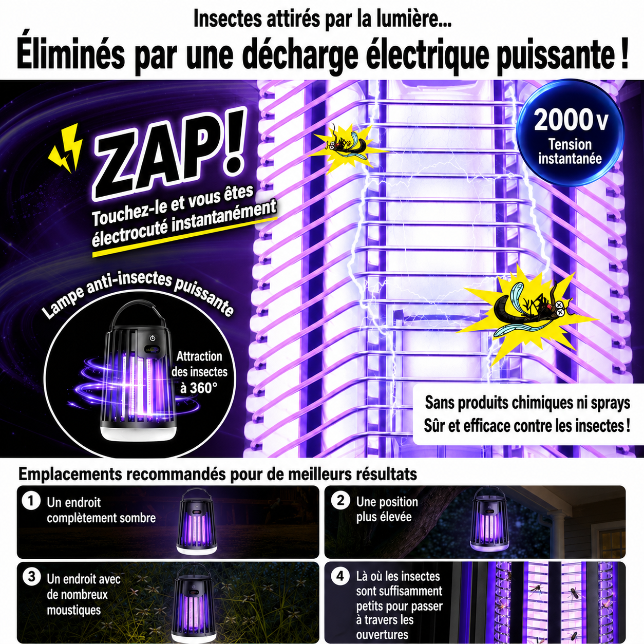 Lampe extérieure antimoustiques Liavéaire
