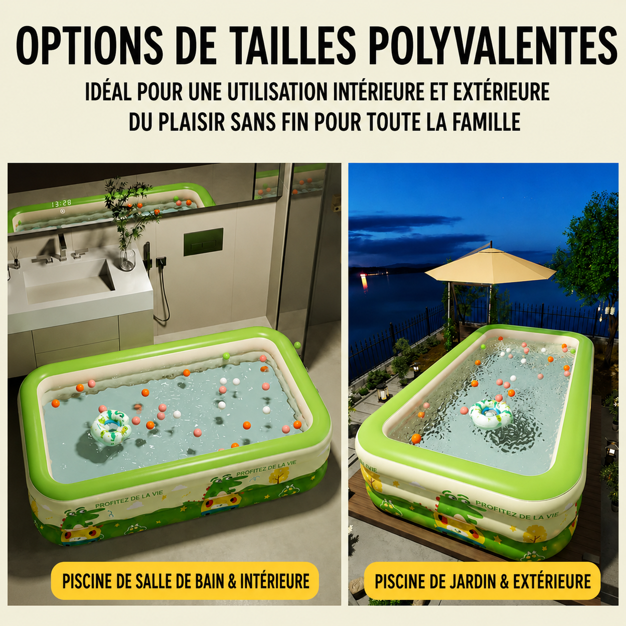 Piscine gonflable extérieure Mararico