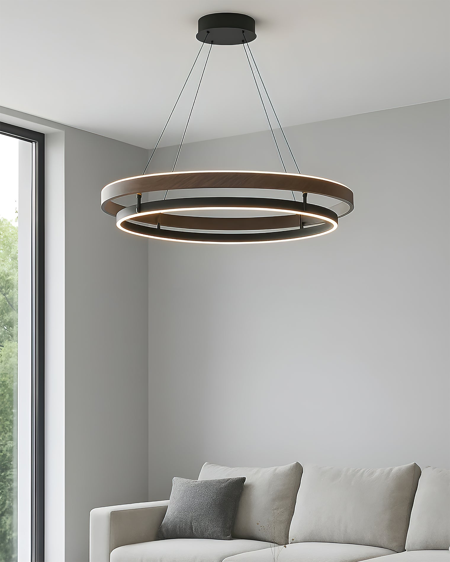 Lustre double anneau Hainelle