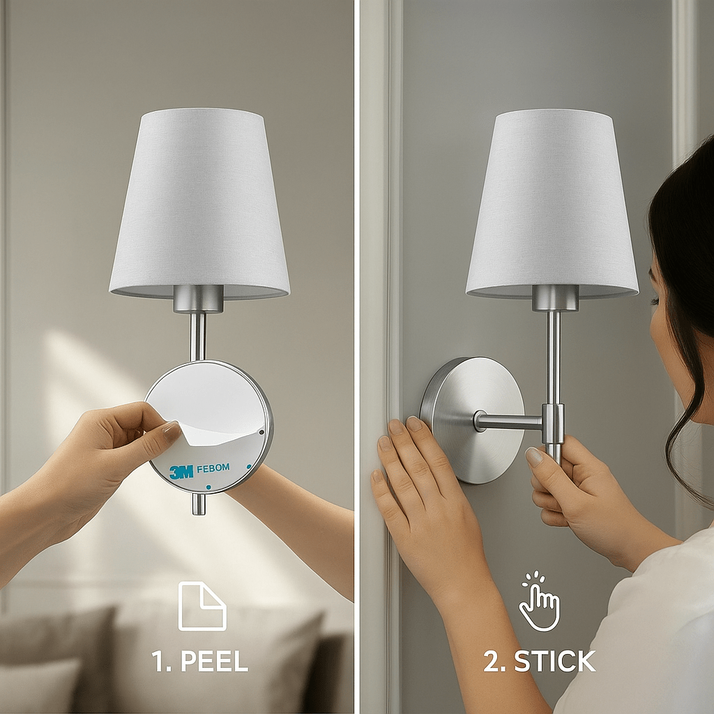 Applique Murale Sans Fil Moderne - Argent (lot de 2) - Valora Design