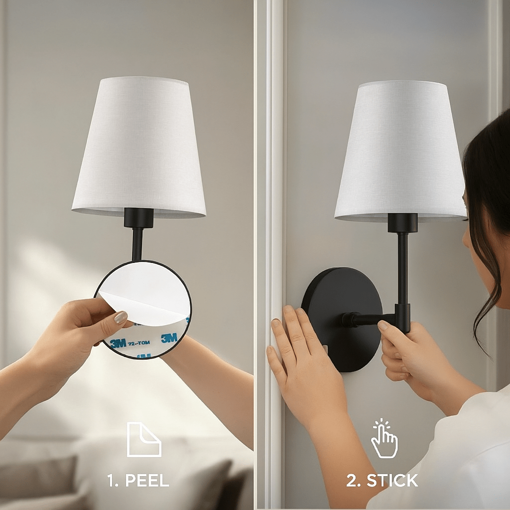 Applique Murale Sans Fil Moderne - Noir - Valora Design