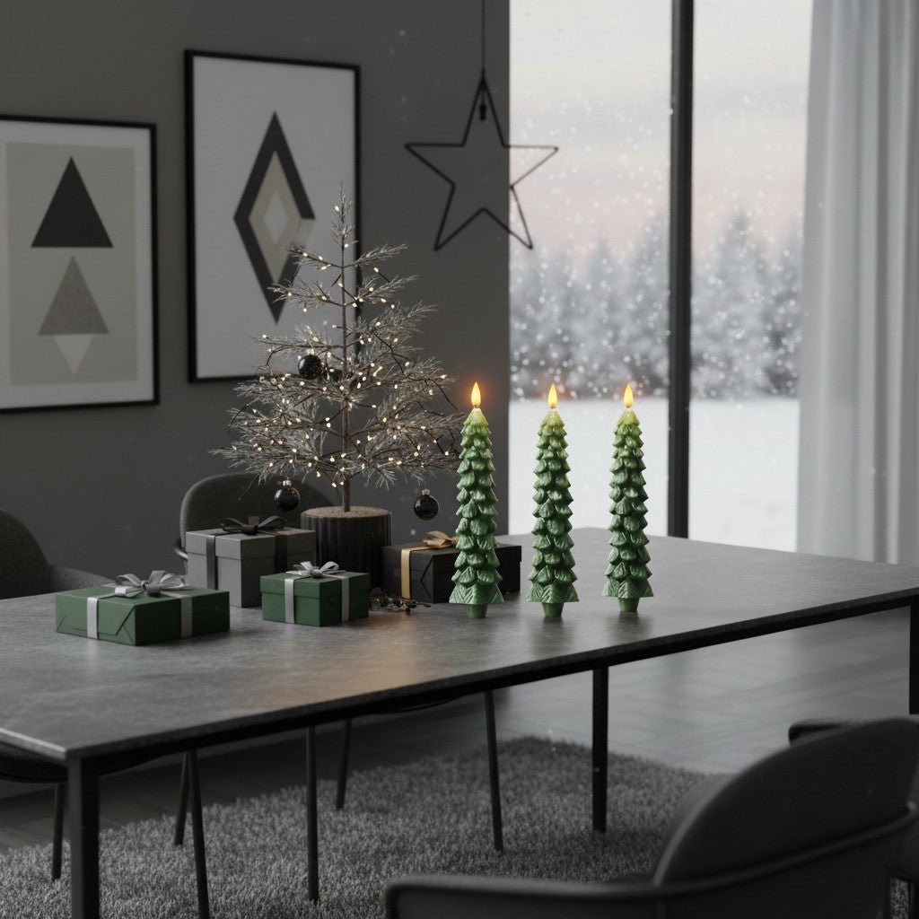 Bougies Sans Flamme Sans Fil De Noël (lot de 3) - Valora Design